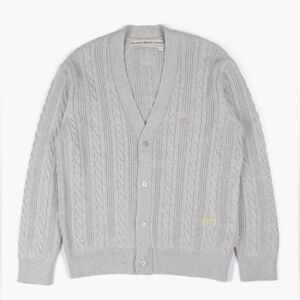 Advisory Board Crystals ABC.123 Grey Knit Cardigan Mens Cotton Sweater Prep Sz M